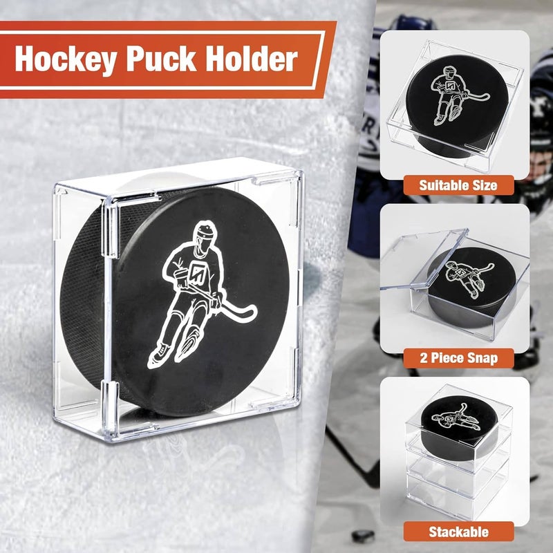 CARDARCHIVER Cube Square Hockey Puck Display Cases - 6-Count Holder, 2-Piece Snap Clear Hockey Puck Display Boxes - Image 4